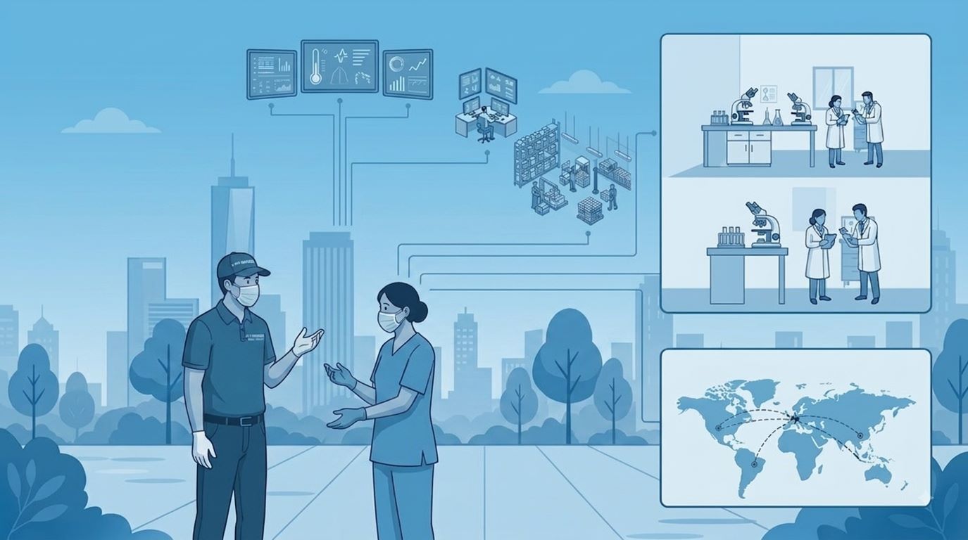 Partners People in Warehouse Managing Inventory on Tablet