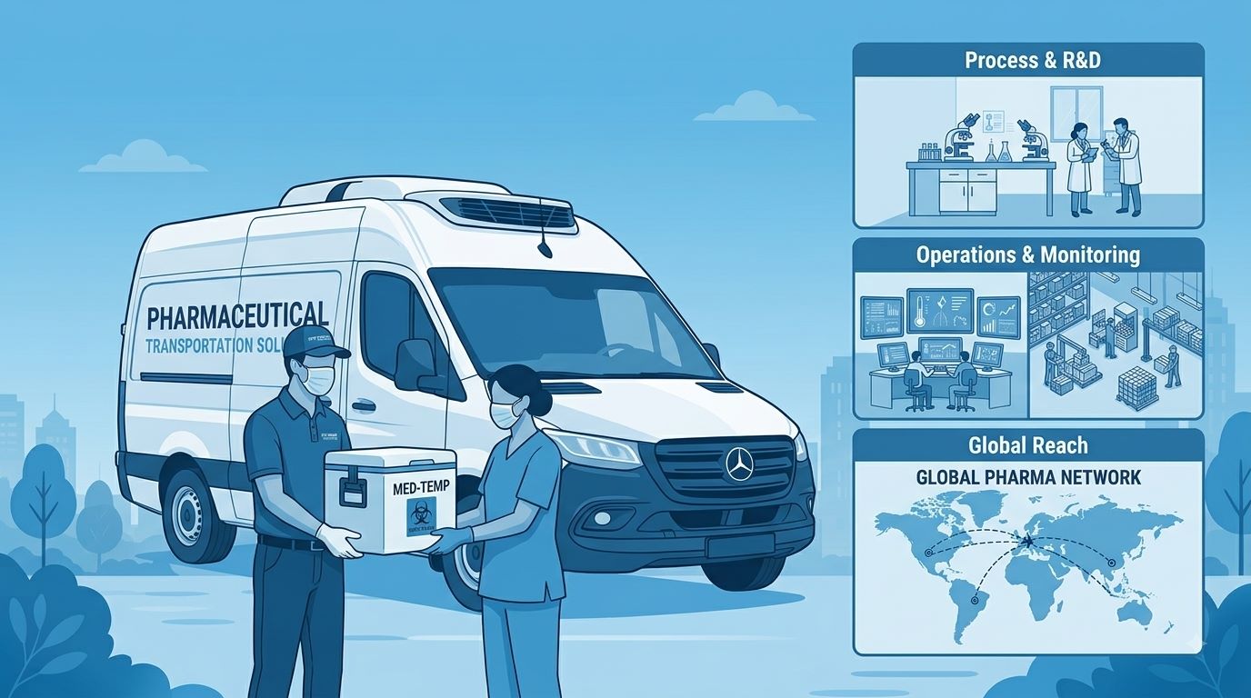 Pharmaceutical Pharmacist, package and delivery with woman in drug store for medical supplies with courier service' title='Pharmacist, package and delivery with woman in drug store for medical supplies with courier service